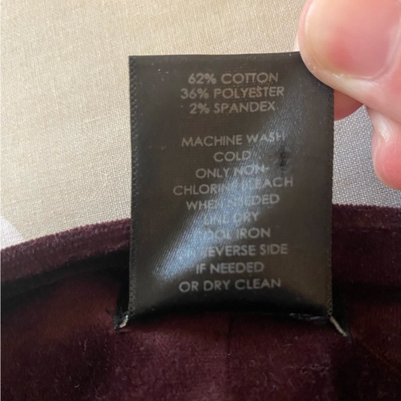 Ann Taylor Velvet Burgundy Modern Fit Cotton Slim Pants Size 8 Women’s Straight - Picture 7 of 7